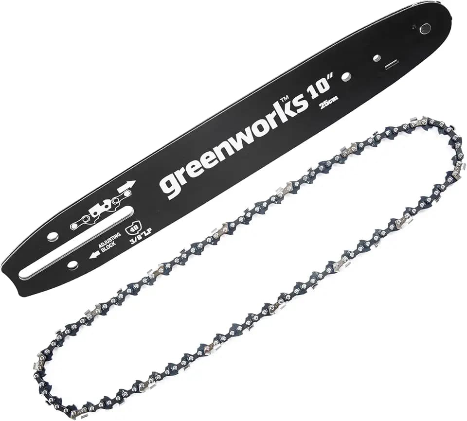 Greenworks 10" Chainsaw Bar and Chain Combo, 3/8" Pitch, .043 Gauge, 40 DL, Genuine Greenworks Replacement Part