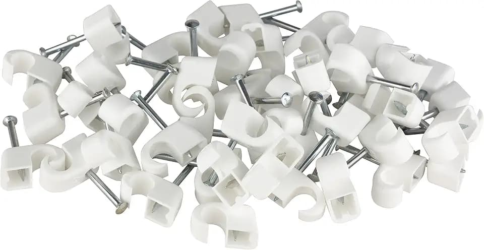 REV Nagelschellen 7-11mm, 200 Stk., Kabelhalter, Kabelschellen, weiß