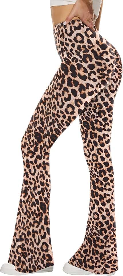Sundwudu, Schwarze Yogahose für Damen, Weiche, hohe Taille, Bootcut-Leggings, Hohe und lange Bootleg-Hose für Damen