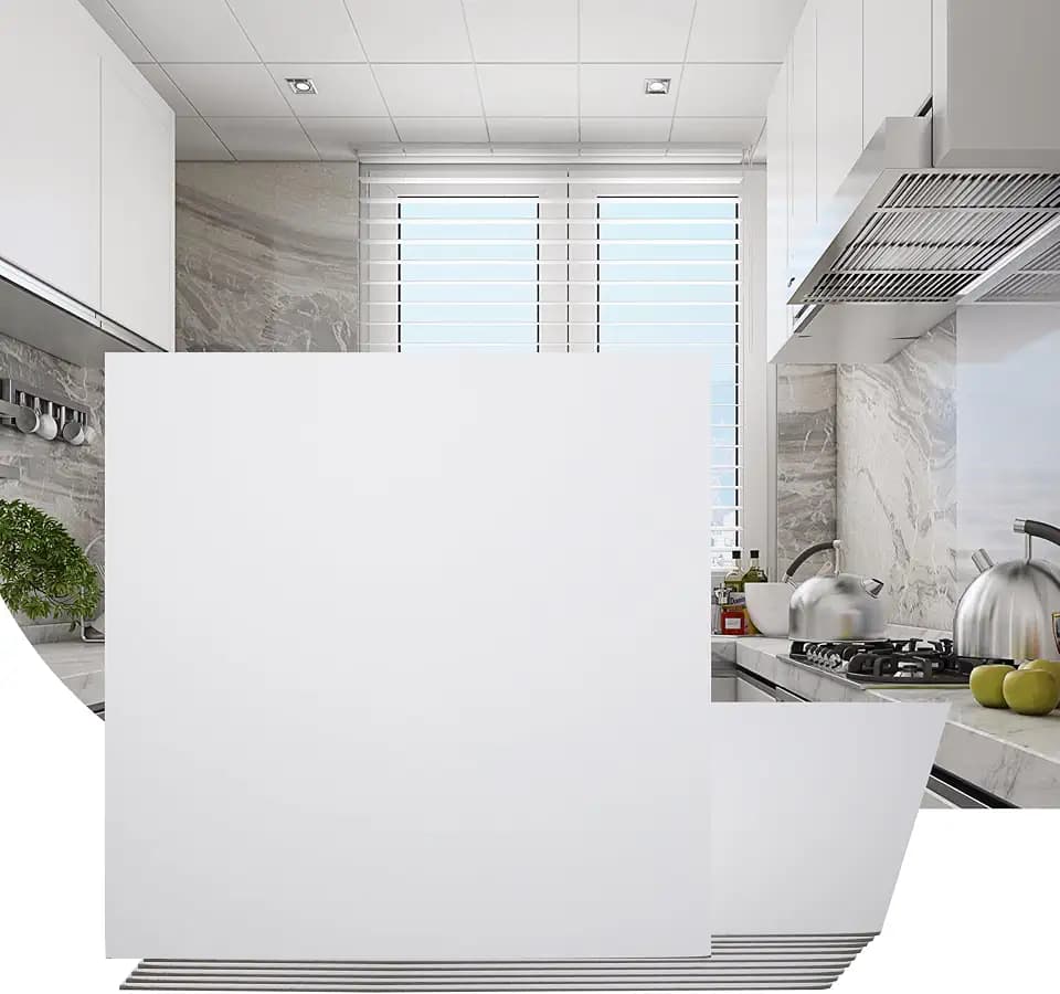 Sunnyglade 12-Pack Drop Ceiling Tile 2ft x 2ft PVC Ceiling Panel 24 x 24in