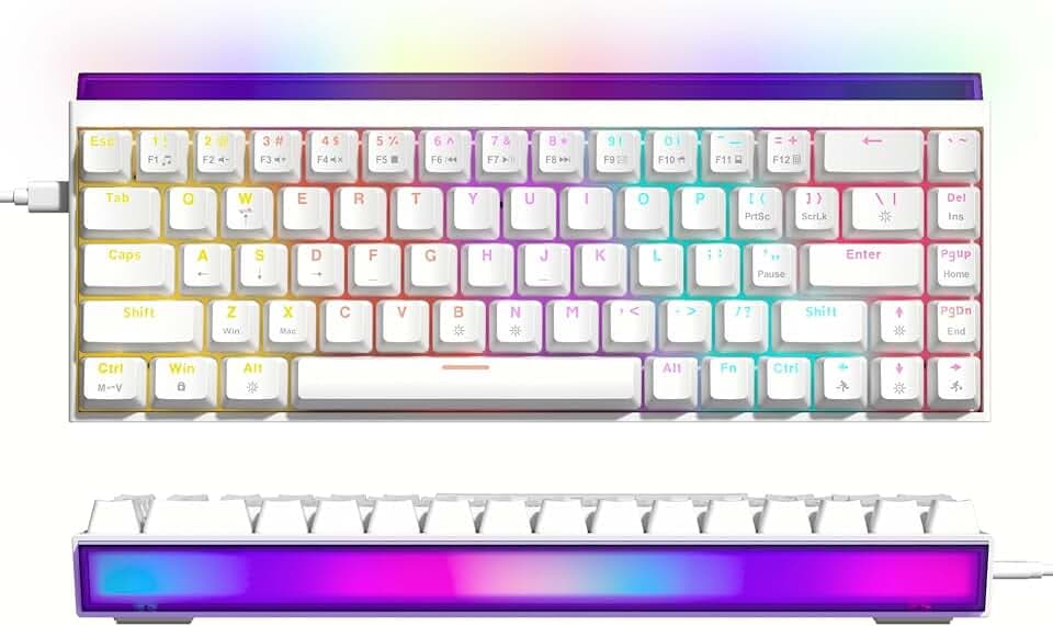 Womier 60% Percent Keyboard with Light Box,Wired Keyboard Gaming Mechanical