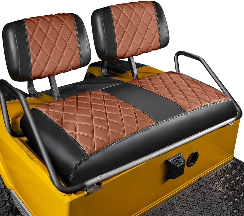 NOKINS Golf Cart Seat Covers Fit Club Car DS Pre-2000 OEM Standard Seat Cushion, Golf Cart Vinyl Diamond Front Seat Covers, Soft/Scratch-Resistant/No Stapler Needed