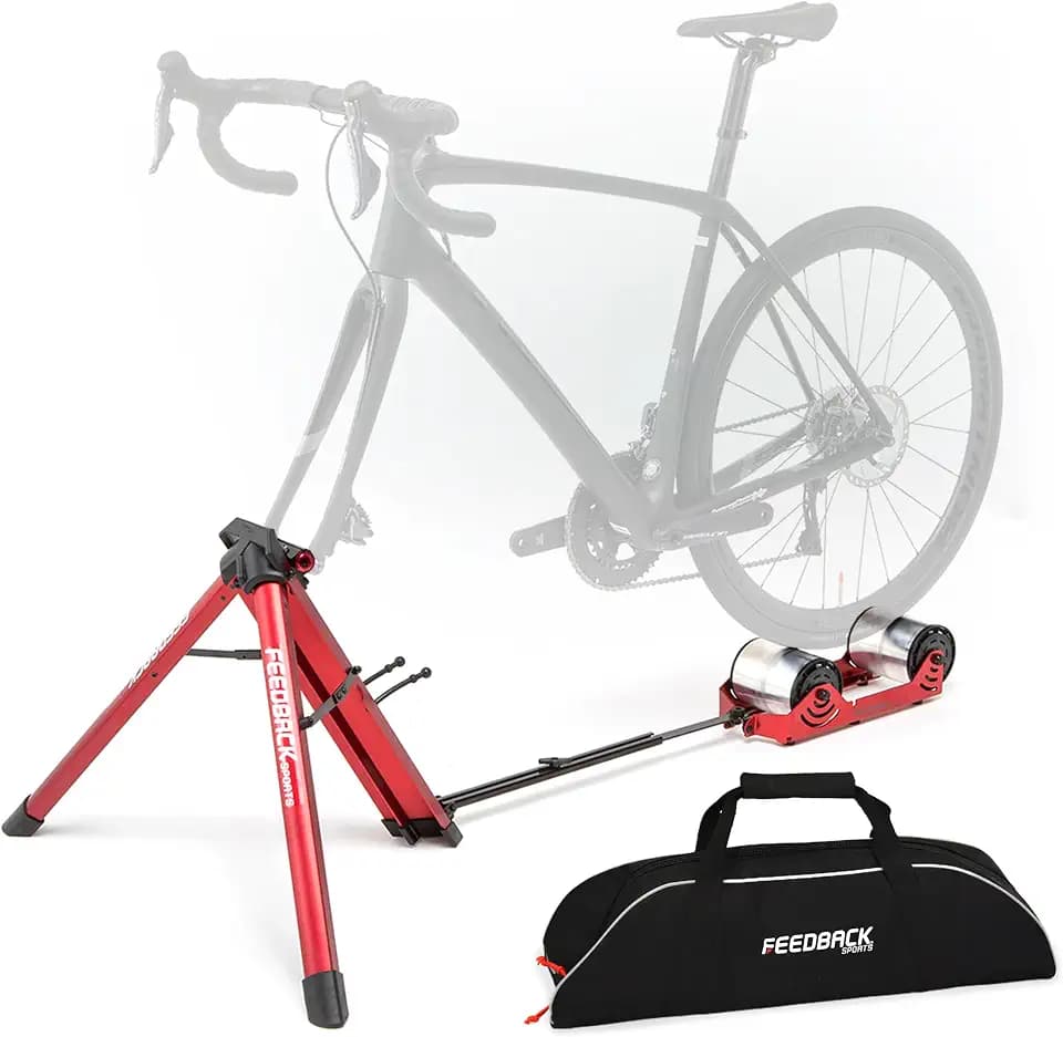 FEEDBACK SPORTS | Omnium Lightweight and Portable Bike Trainer | for 16” to 29” Wheels | Travel Bag Included