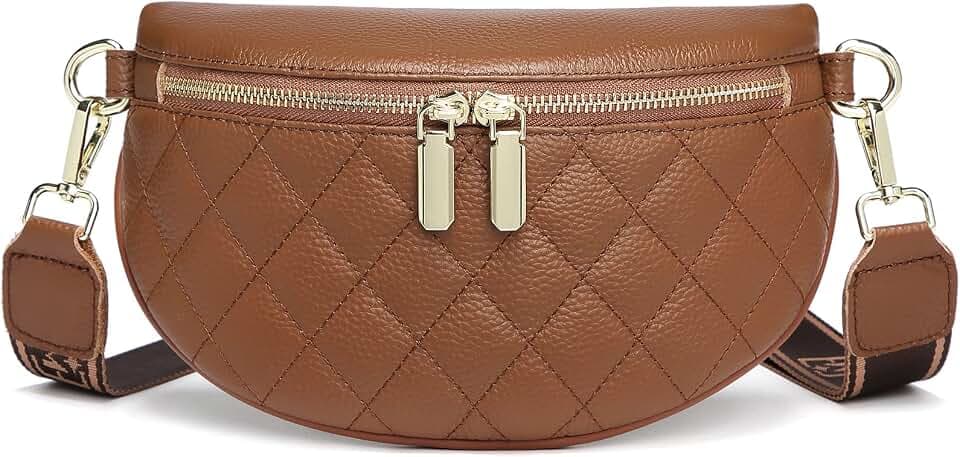 Genuine Leather Crossbody Bum Bags for Women Anti-theft Travel Fanny Pack