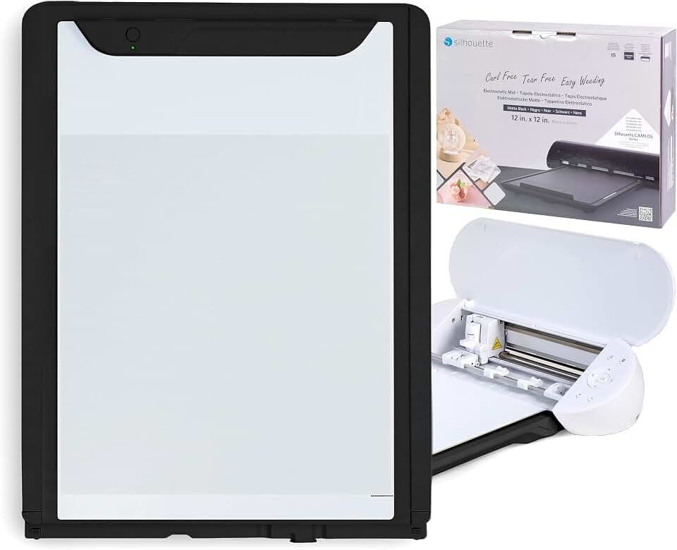 Silhouette Electrostatic Cutting Mat 12"X12"-Black ESMTBLK