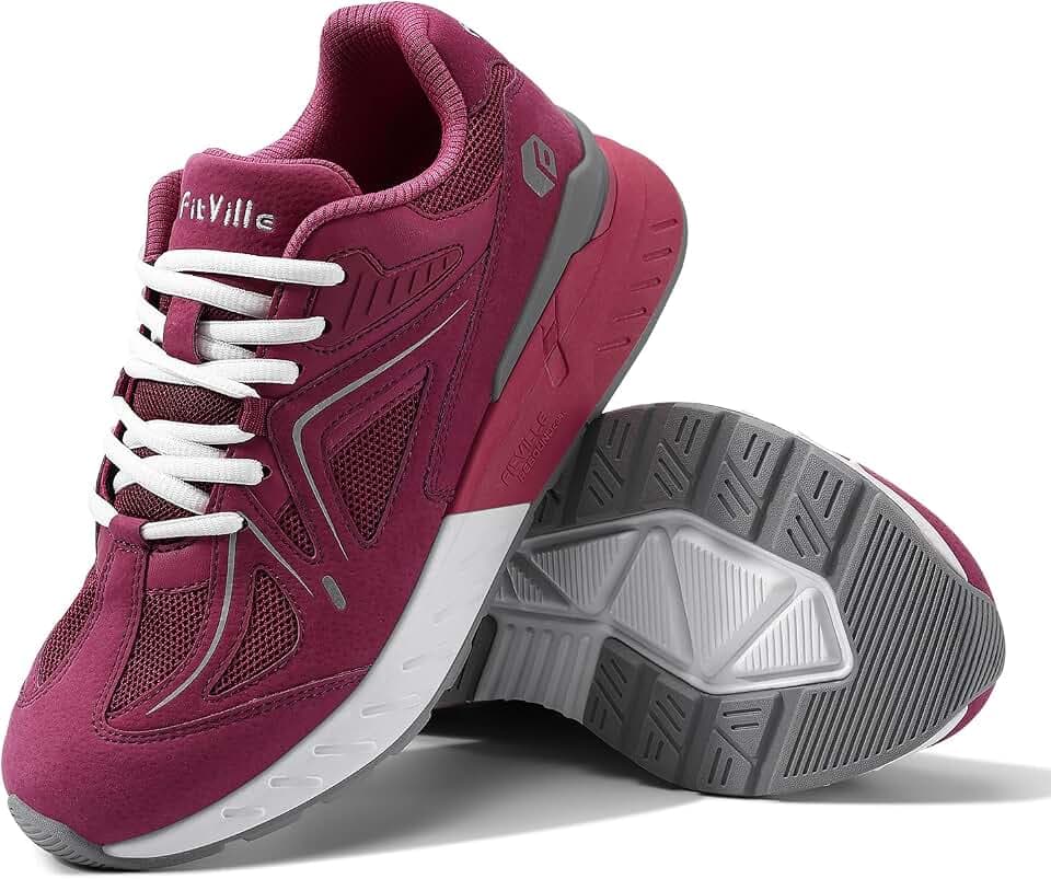 FitVille Damen Laufschuhe Extra Weit Walking Schuhe Turnschuhe Breite Sportschuhe Fitnessschuhe Bequeme Sneakers Schuhe für Plantarfasziitis
