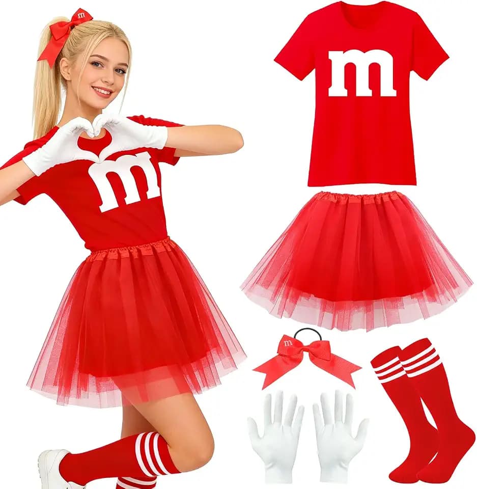 M Aufdruck Tshirt Faschingskostüme,M Kostüm Damen,Gruppen Kostüm Faschingskostüme Damen,Lustig GruppenKostüm,T Shirt mit Tutu Handschuhe,Karneval Kostüm MM Outfits für Faschings