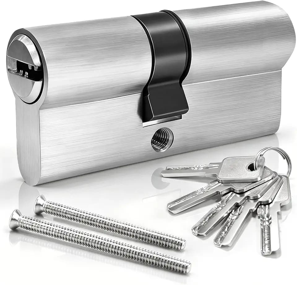MANICAF Schließzylinder 30/35 mm, Profilzylinder 65mm, Tür Zylinderschloss Messing-Zink-Legierung, Euro-Zylinder für dünne Türen, Innentüren, Kellertüren, Metalltüren, Zylinderschloss mit 5 Schlüsseln