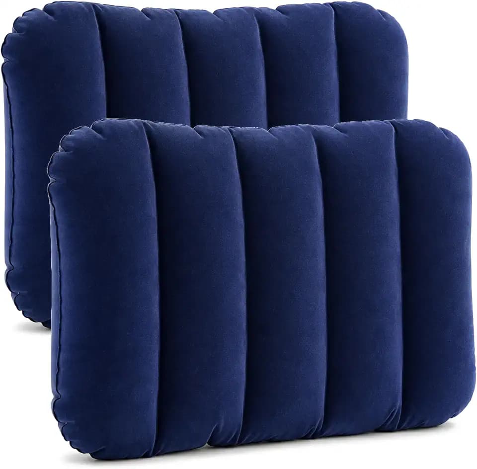 com-four® 2X Aufblasbares Kissen - Komfortables Reisekissen
