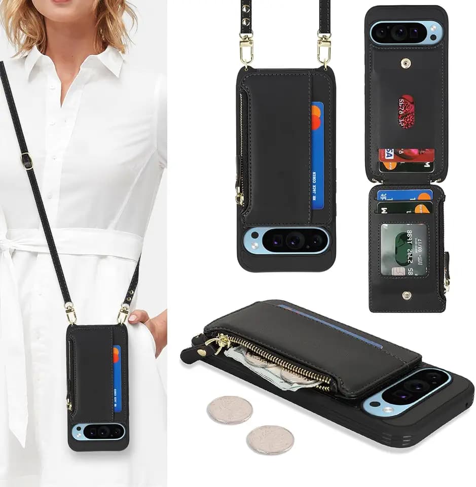 Cavor Compatible with Google Pixel 9 Pro XL Case Wallet, Black
