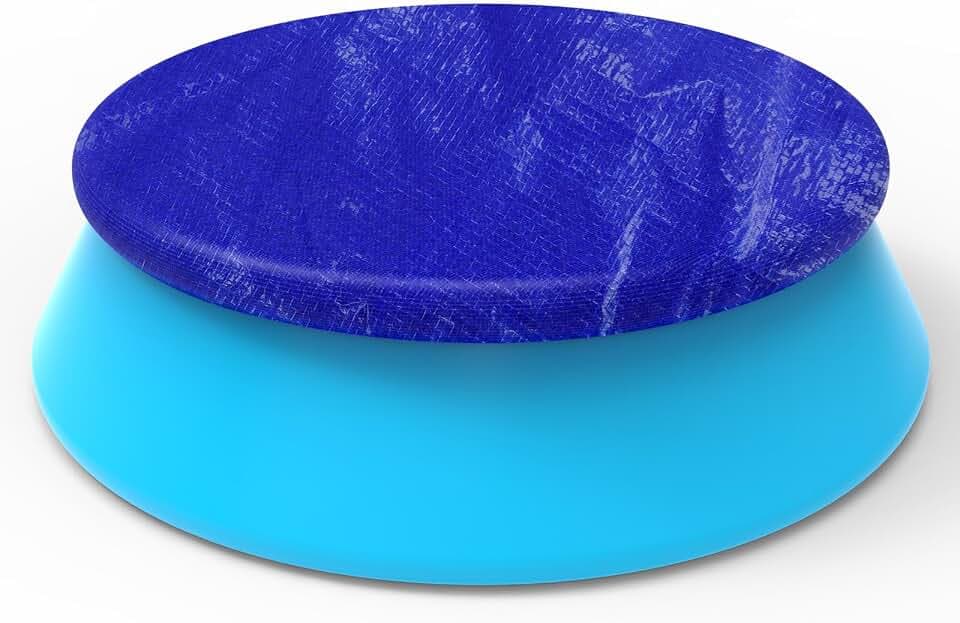 Bonna Poolabdeckung-Ø 366 cm(Für Ø 320-366 cm)- Rund-Windschutz-UV-Schutz，Dunkelblau (Ø 366 cm)