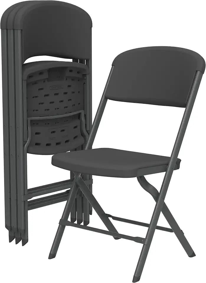 LIFETIME Folding Chairs, Heavy Duty Foldable Chair Contoured for Comfort, 4-Pack
