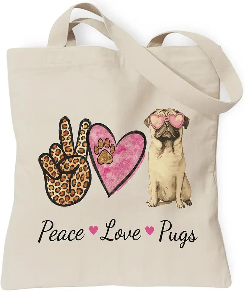 Pets Lover Gifts Tote Bag for Women, Dogs Cats Bee Aesthetic Canvas Bag with Inner Pocket