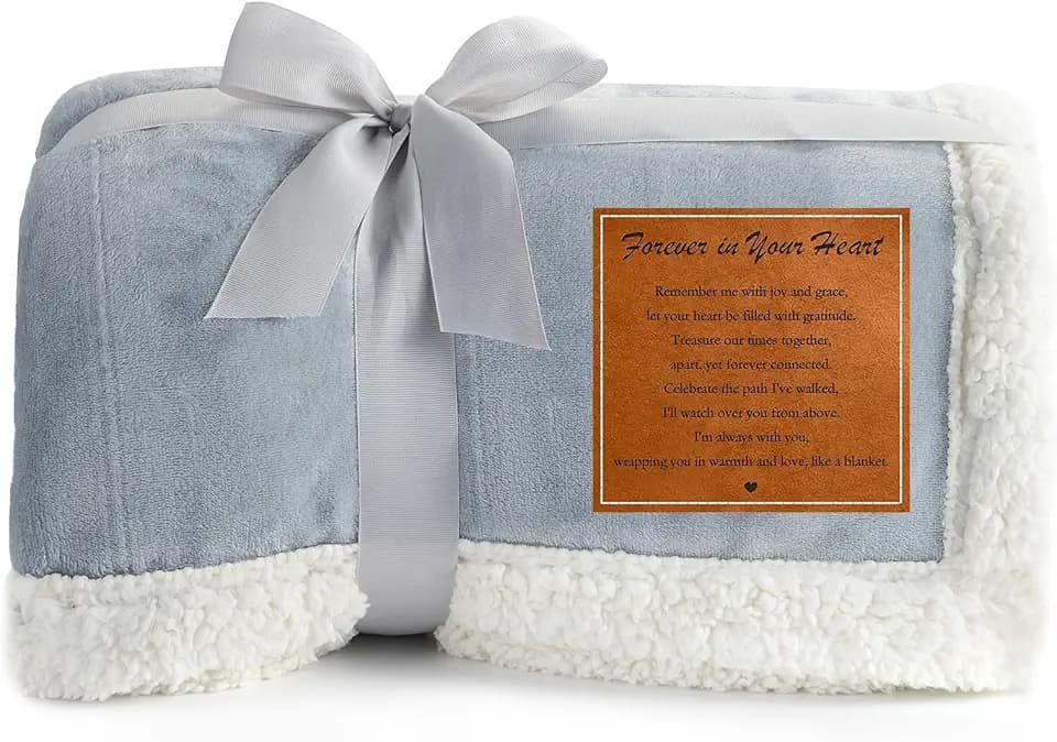 Forever in Your Heart Memorial Blanket – Ultra Soft Fleece Sympathy Gift for Loss of a Loved One, Thoughtful Bereavement Throw for Condolence & Grief Comfort (50”x60”)