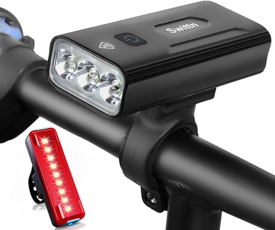 3000 Lumen Bike Lights for Night Riding, 5200mAh Large Capacity Battery,USB-C Rechargeable Bicycle Lights Front and Back,5 Light Modes,Easy to Install for Men Women Kids Road Mountain Cycling