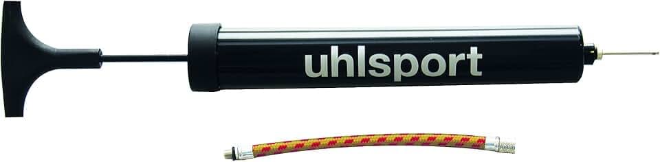 uhlsport Ballpumpe klein (6"), für Fußball, Volleyball & Co., kompakte Luftpumpe mit flexibler Verlängerung, ideale Pumpe für unterwegs, 100118701, Schwarz