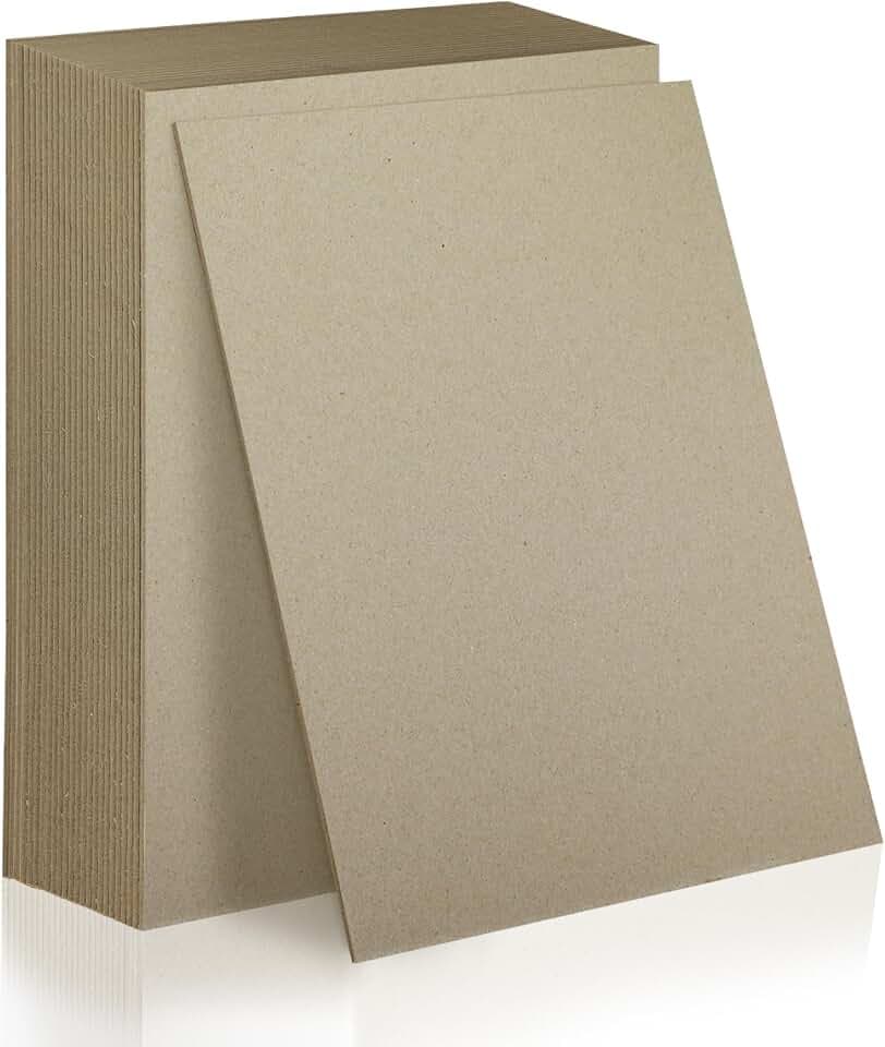25 Sheets 12.5x10" Book Board 2 mm 80 PT for Book Binding Thick Grey Board for Bookbinding,Box Making. Chip Board for Supporting Back Board Sheet