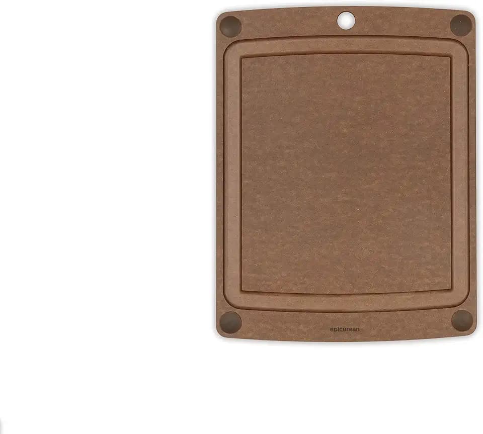 Epicurean All-In-One Cutting Board with Juice Groove, 14.5 x 11.25, Nutmeg