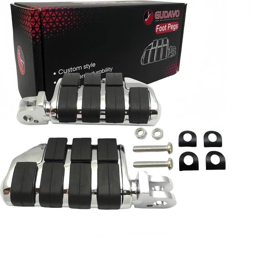 Motorcycle chrome Foot Pegs Compatible with HONDA VF750 MAGNA SHADOW VT1100 SHADOW SPIRIT/SABRE/SABRE FURY/VT 1300 CX VTX1800 C/F use for rear/front Foot Pedal driver/passenger