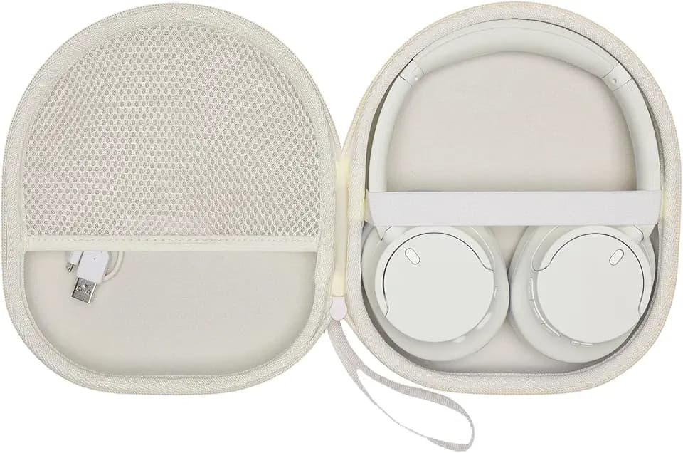 XANAD Hard Case for Sony WH-CH720N CH730N / WH-CH520 CH530 Headphones,Cream
