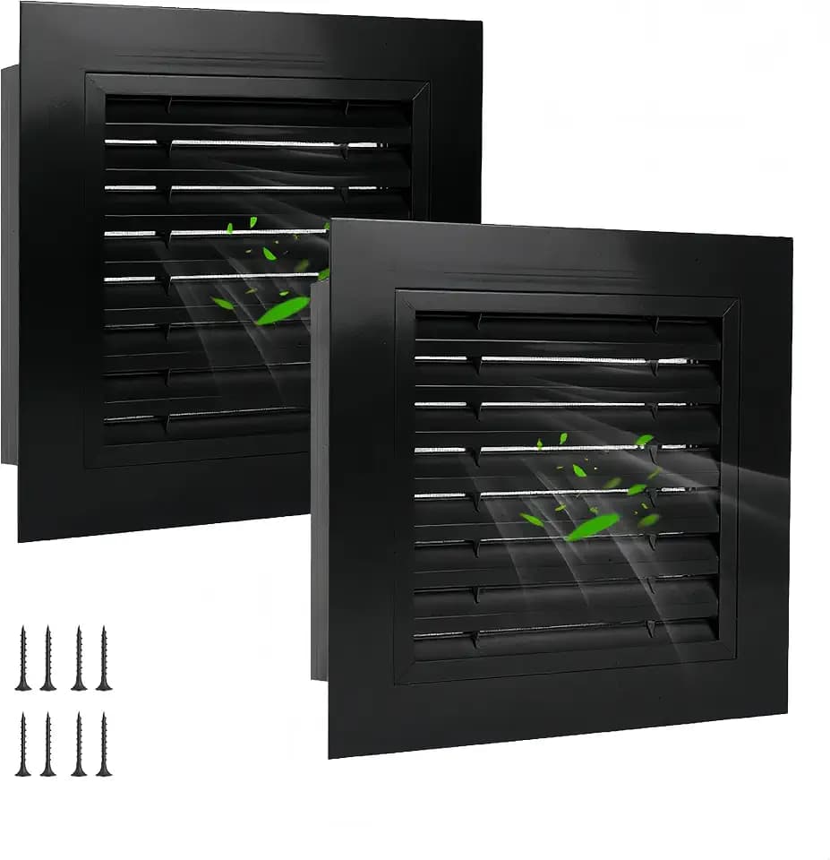 2pcs 18" x 18" Premium Aluminum Gable Vents with Screen, Paintable Design -Ideal for Attic and Shed Ventilation, Vent Opening 16"x16" (Black 18" x 18"-2 Pack)