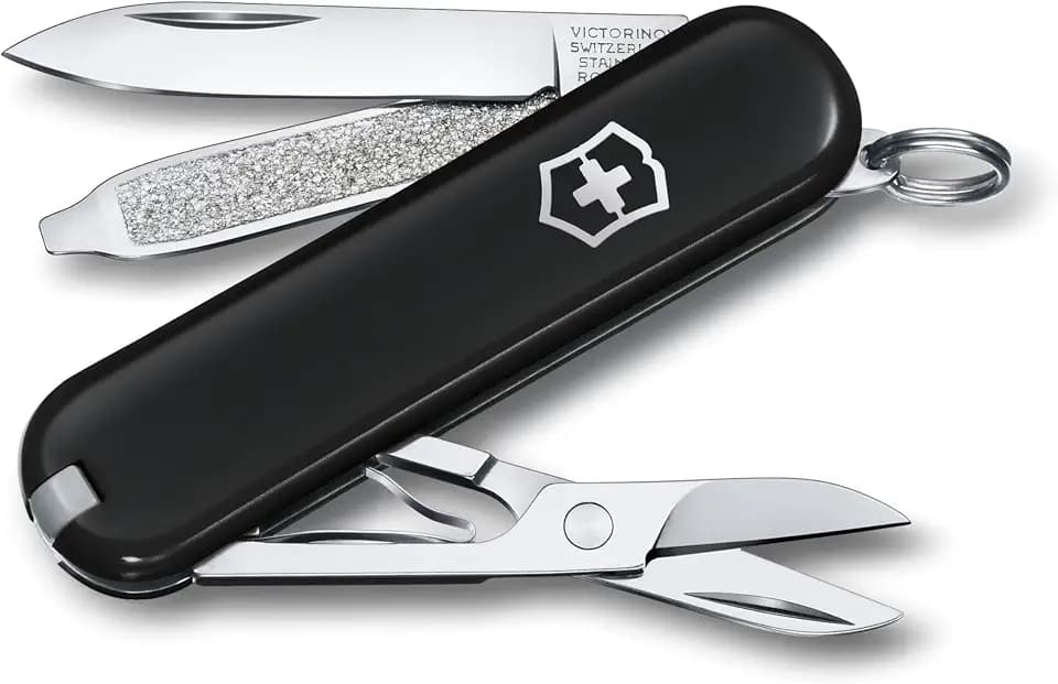 Victorinox Schweizer Taschenmesser, Klein, Classic SD, Multitool, Swiss Army Knife, Geschenk, 7 Funktionen, Klinge, Nagelfeile