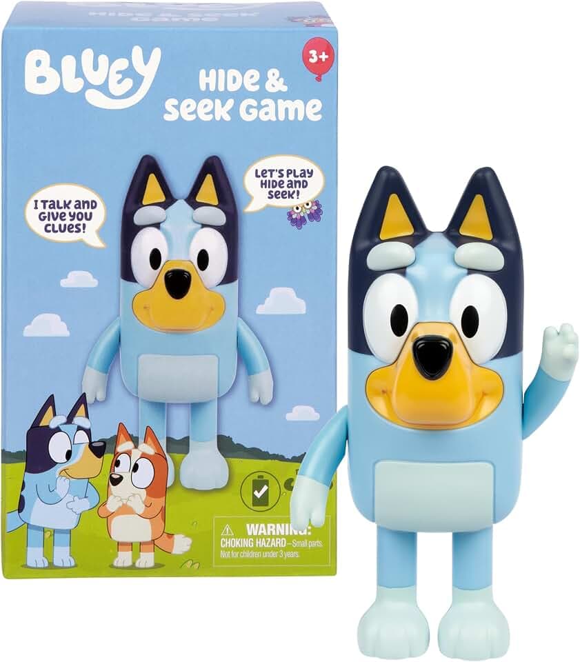 BlueY Versteckspiel, verstecken Sie die Figur und drücken Sie ihre Nase, um den integrierten Timer zu starten, spricht und kichert, um Kindern zu helfen, sie zu Finden. Wenn sie gefunden Werden