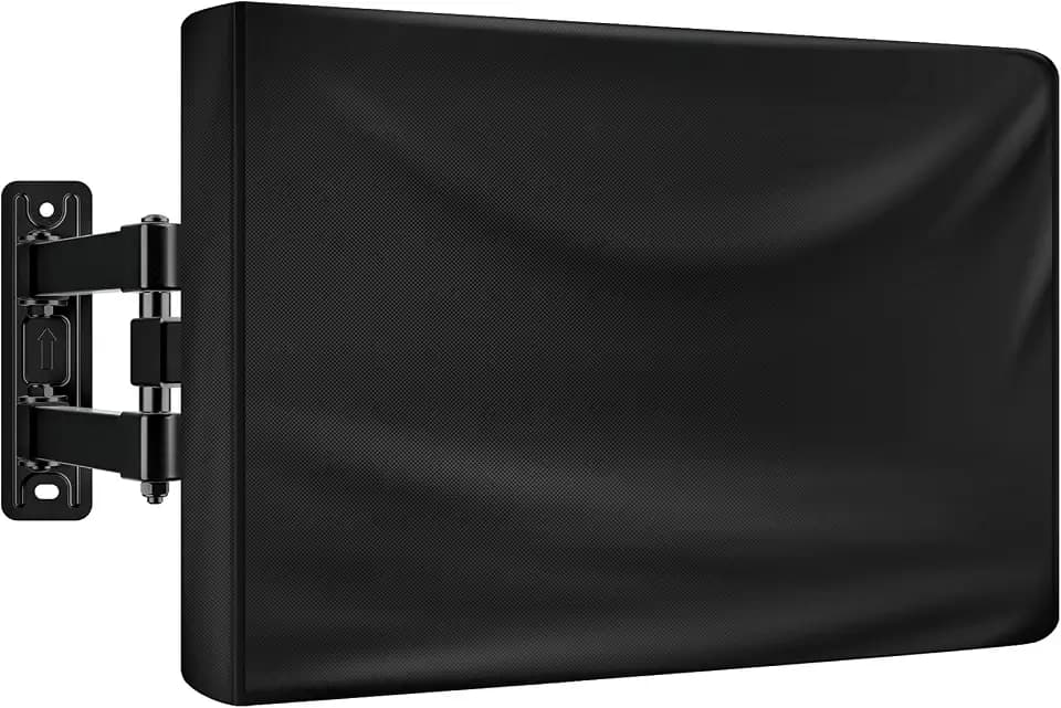 Outdoor TV Cover 49-50 Inch, TV Display Protector, Waterproof and Weatherproof Outside Flat Screen Cover (47.5''W x 30''H), 600D Fabric, Black (49"-50")