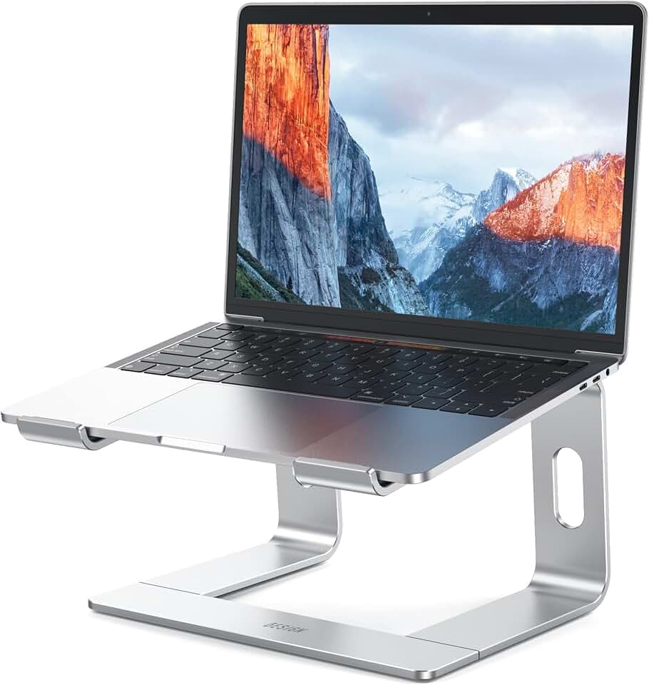BESIGN LS03 Laptop ständer aus Aluminium, ergonomischer Notebook-Ständer, Laptop ständer kompatibel mit 10-15,6" Laptops (Silber)