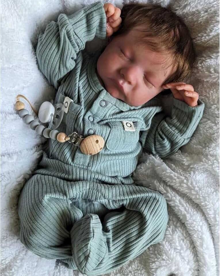 Lebensechte 18 Zoll Reborn-Babypuppen Junge Realistische - Neugeborenes Baby mit weichem Stoffkörper Handgefertigte echte Babypuppen