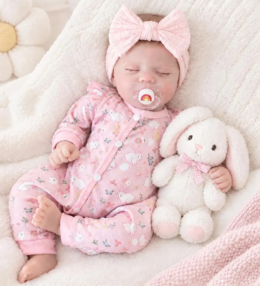 WOOROY Lifelike Reborn Baby Dolls Girl, 18 Inch Cute Realistic Newborn Doll