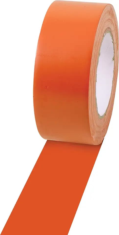 Champion Sports Vinyl Tape, 2” Wide x 60 Yards Long, Orange - Durable Floor Marking Tape - Schools, Gyms, Restaurants