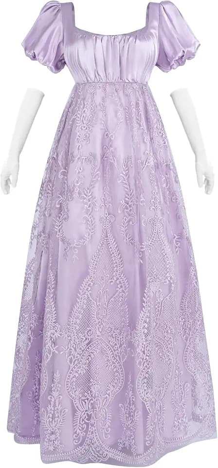 NSPSTT Renaissance Kleid Mittelalter Langes Kleid Viktorianisches Kleid Langes Kleid Gothic Kleid Regency Kleid