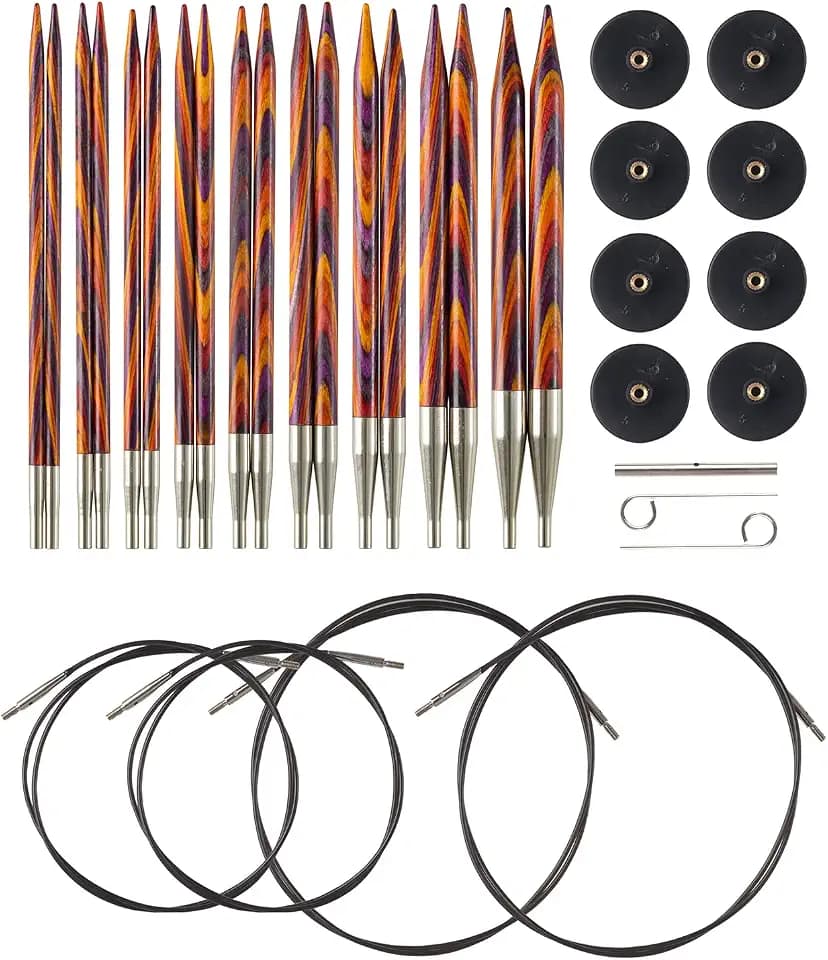 Knit Picks Wood Interchangeable Knitting Needles Set - US 4-11 (Radiant)