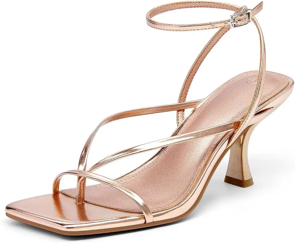 PiePieBuy Women's Lace Up Heeled Sandals Square Flip Flop High Heels Strappy Party Shoes