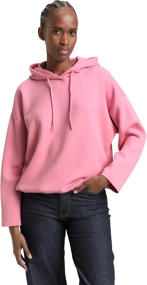 Tom Tailor Denim Damen Loose Fit Scuba Hoodie Sweatshirt