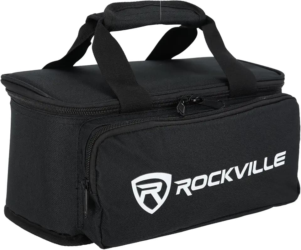Rockville MINI HALO x8 Bag, Fits up to 8 DJ Can Lights, 600D Nylon, Padded