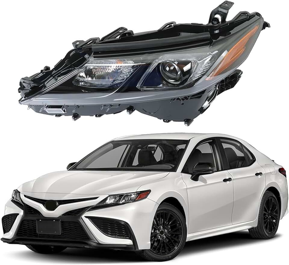 labwork Headlight Assembly Replacement for Toyota Camry SE 2021-2022 Black Headlights Set Driver Side 8115006C20