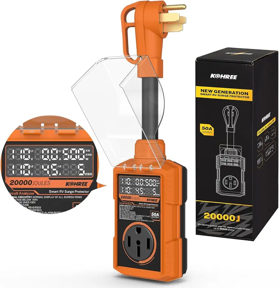 Kohree RV Surge Protector 50 Amp, Power Surge Voltage Protection 20000J