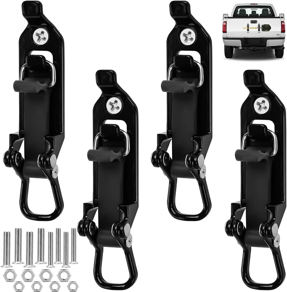 4 Stück Schaufelhalter für Dachträger, 17-40mm Schaufel Halterung mit Gummi-Spannverschluss, Wandmontagehalterungen für Auto, LKW, Boot, Spaten, Dachträger Zubehör 20kg Tragfähigkeit (Schwarz)