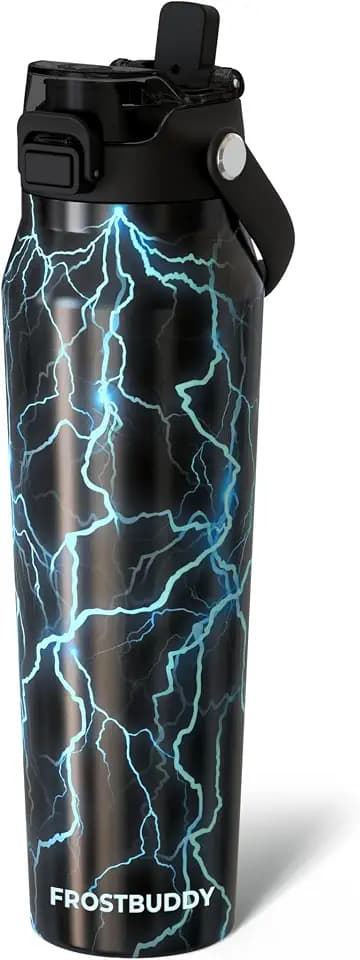 Frost Buddy 32oz Insulated Water Bottle - Straw & Chug Lid - Leak-Proof
