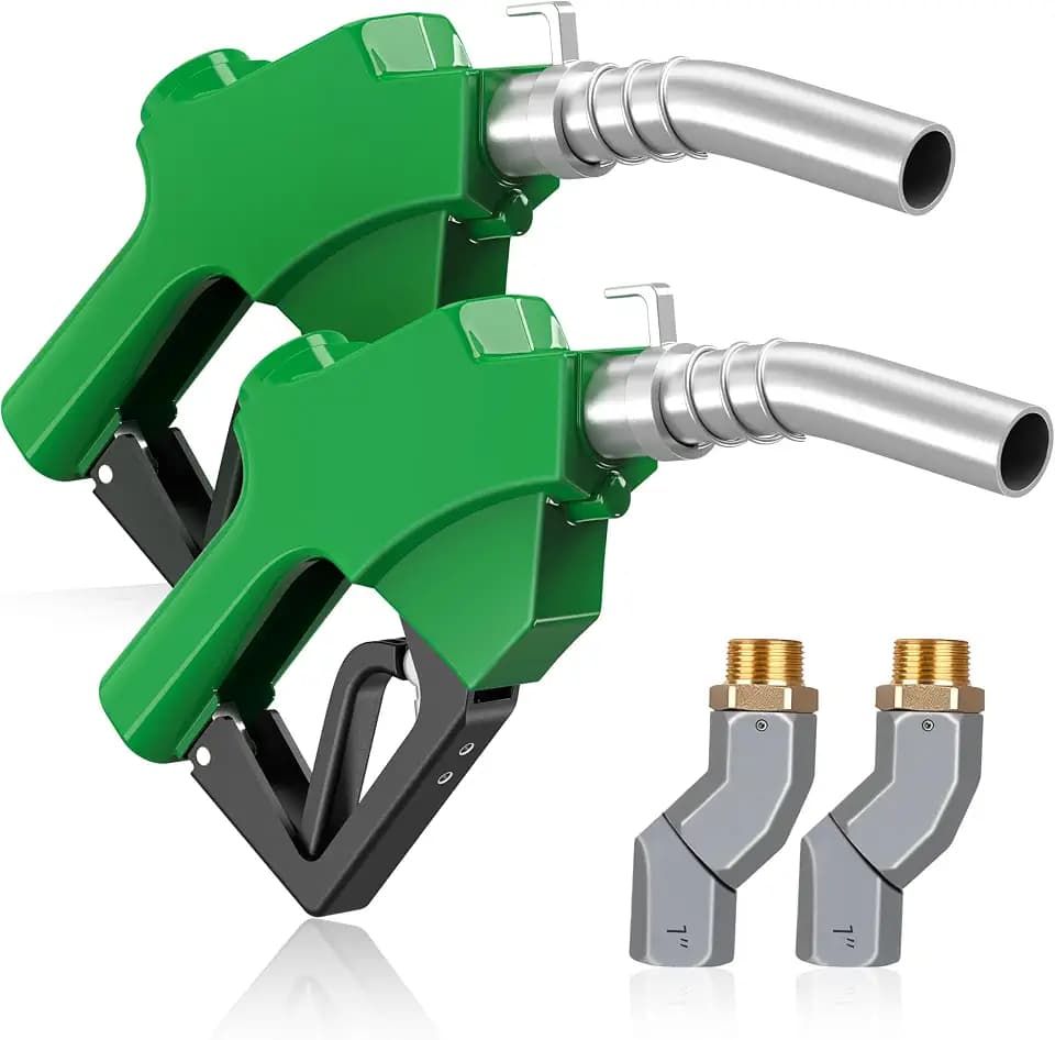 2pack Automatic Fuel Nozzle 1'' with 360° Swivel & Hook Diesel Pump Handle