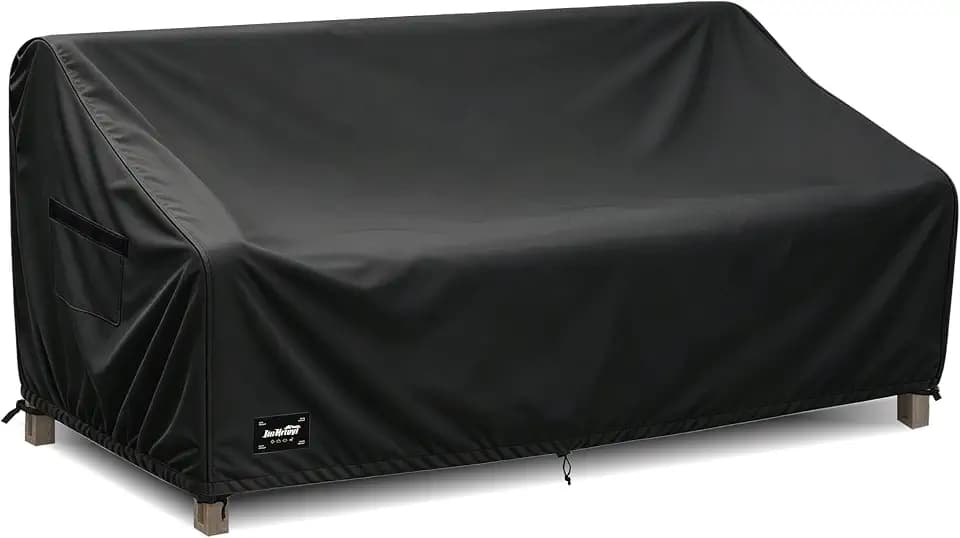 JinHrtoyi 3-Seater Outdoor Couch Cover, 79Wx38Dx35H inches Outdoor Furniture Covers Waterproof,100% Waterproof Heavy Duty Patio Furniture Covers,Black Minimalism Style Outdoor Sofa Cover
