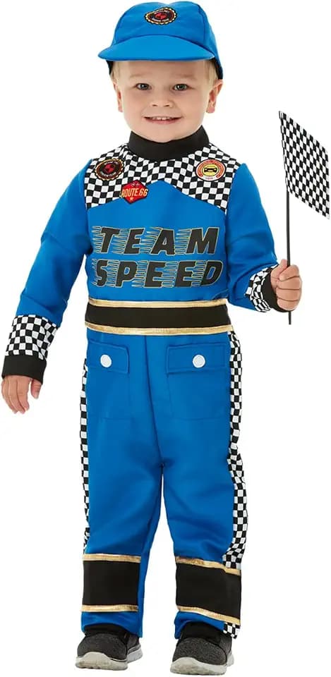 Smiffys Toddler Racing Car Driver Costume, Blue Halloween und Karneval
