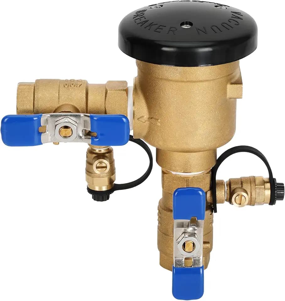 3/4" 720A Pressure Vacuum Breaker, Heavy-Duty Brass Backflow Preventer for Irrigation Systems, Outdoor Faucet, Hose Bib, Anti-Siphon Protection, 400 PSI