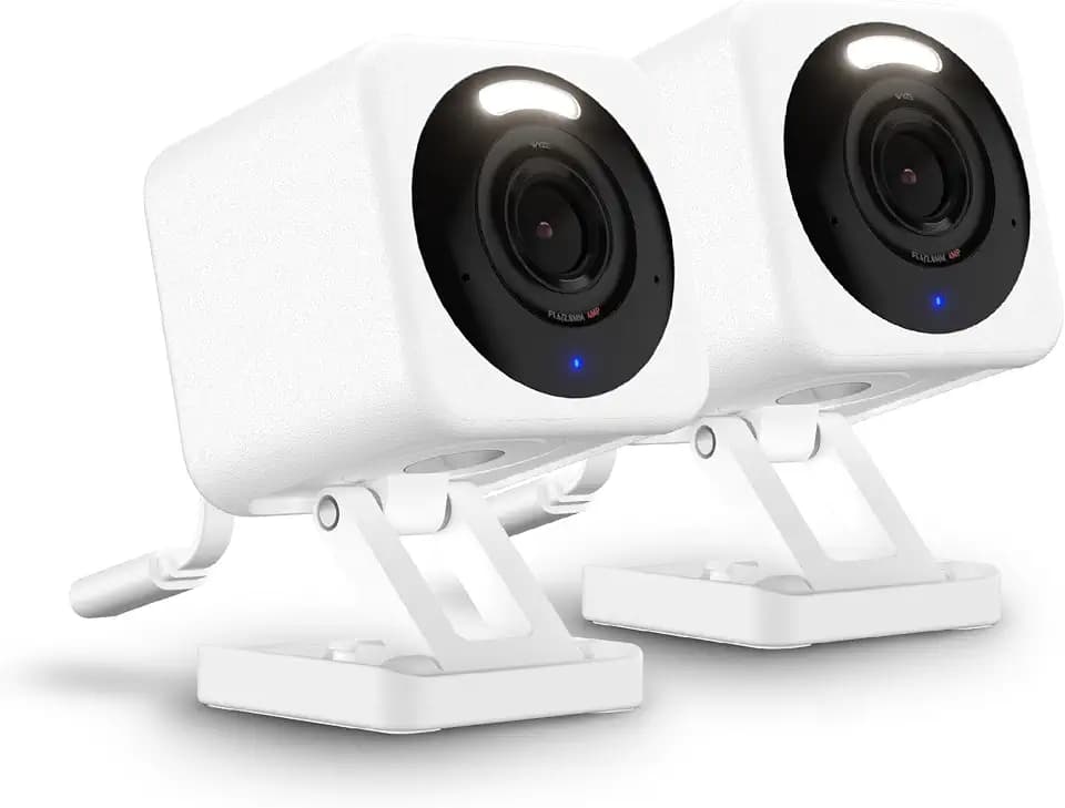 WYZE Cam v4 (Latest Model), 2.5K AI Security Camera, Indoor/Outdoor Cameras for Home Security, Baby Monitor & Pet Camera, Color Night Vision, No Subscription Required (2 Pack)