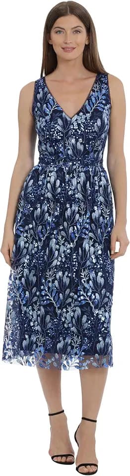 Maggy London Women's Maggy London Women's Dresses Holiday Sequin Dress Event Occasion Cocktail Party Guest of