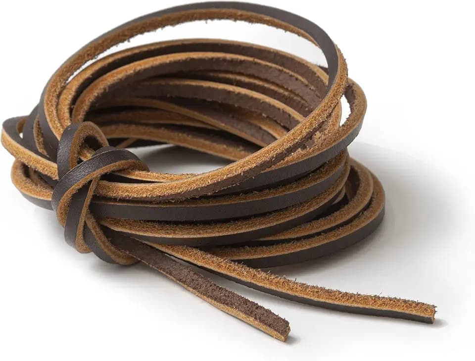 IPEA Lederband für Schuhe, Accessoires, Mode - 3 Meter Lange - Quadratische Ledersenkel Schnürsenkel Premium Echtes Leder- Kreationen, Armbänder – Color Dunkelbraun
