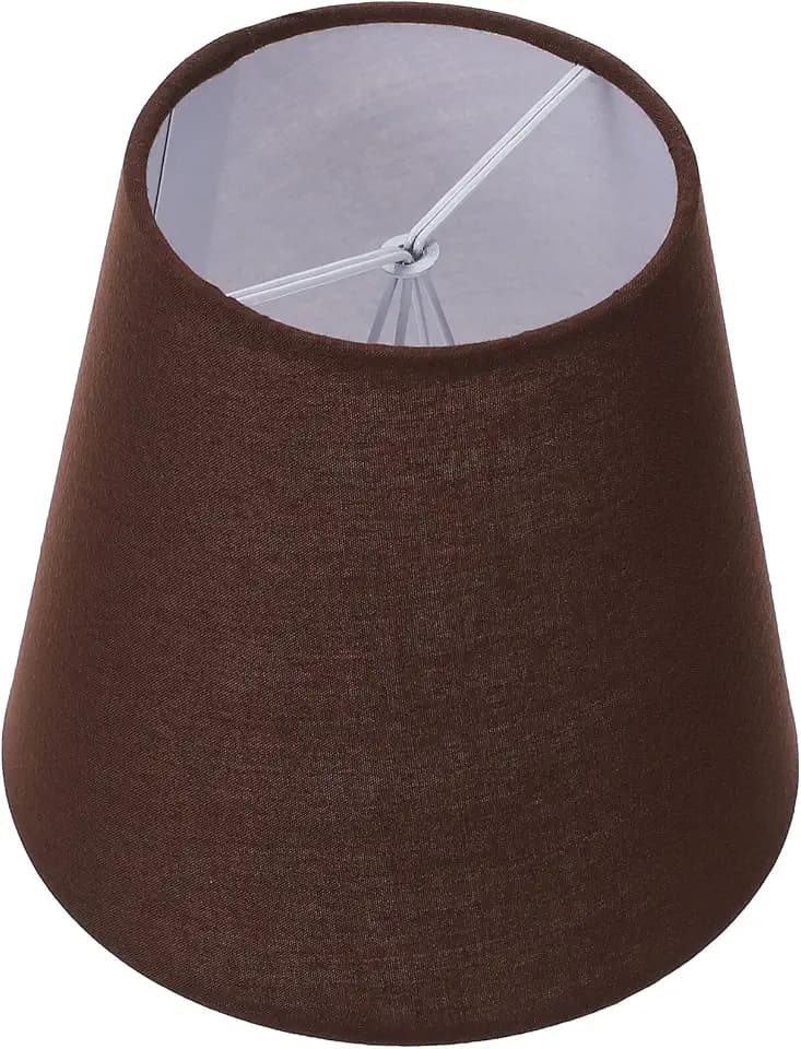 Kichvoe Cloth Lamp Cover 5.51In Brown Fabric Lampshade Clip on for Table and Floor Lamps Decorative Lighting Accessories