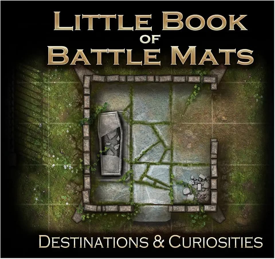Little Book of Battle Mats – Destinations & Curiosities by Loke – Tragbare 15,2 x 15,2 cm große RPG-Kampfmatten – kompakte Karten für schnelle Einrichtung – Reisebereit mit vielseitigem Gelände